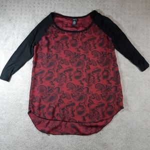 Color Block Paisley Top